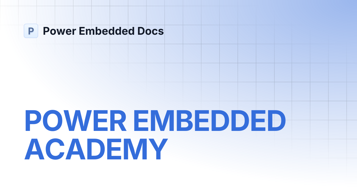 POWER EMBEDDED ACADEMY | Português | Power Embedded Docs