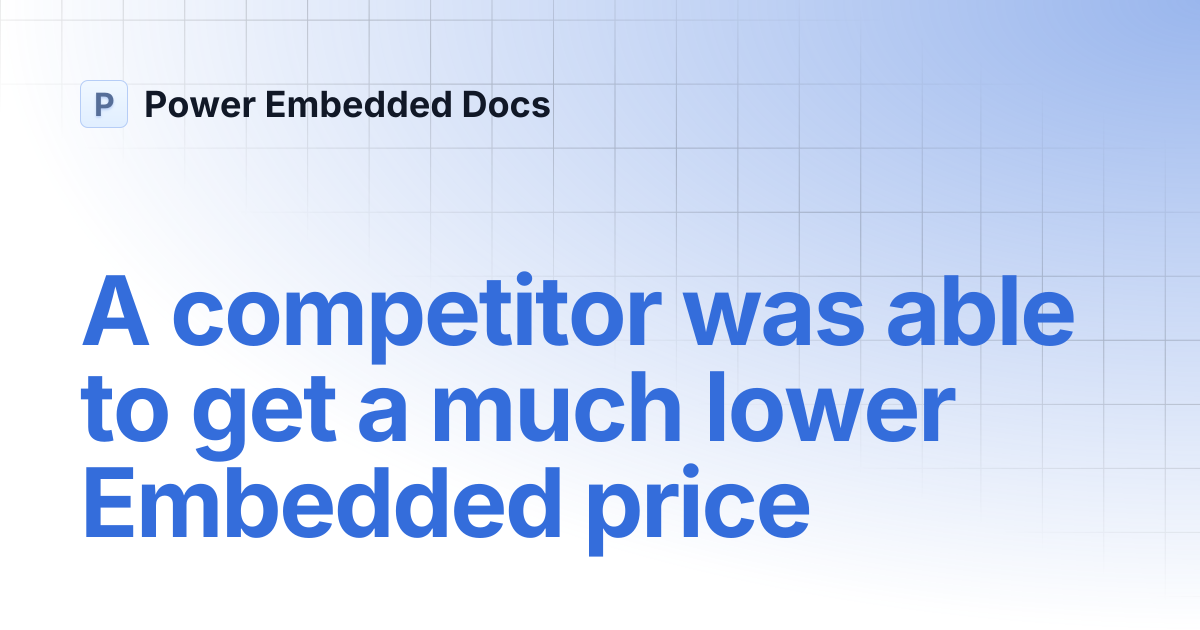 A competitor was able to get a much lower Embedded price | Power ...